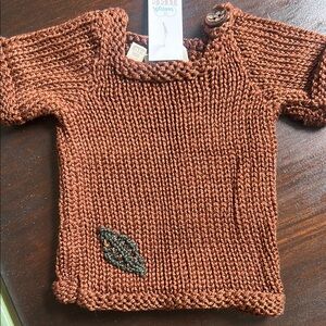 Handmade Brown Knit Baby Sweater